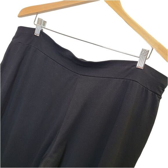 L.L. Bean Pull On Straight Leg Stretch Cotton Black Comfort Pants Large Petite - Picture 6 of 7